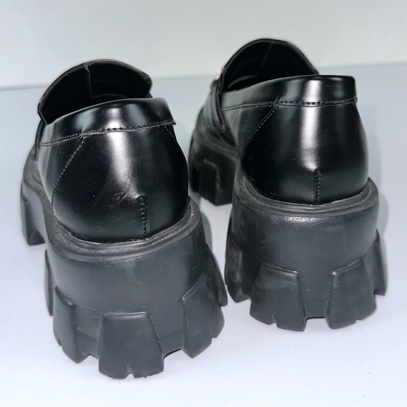 Princess Polly Women’s Sz 6 PENNY LANE PLATFORM LOAFERS Chunky Slide On - BLACK - Picture 10 of 15